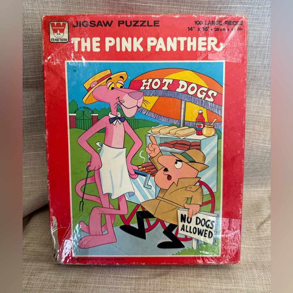 Vintage 1980 Whitman The Pink Panther 100 Piece Puzzle